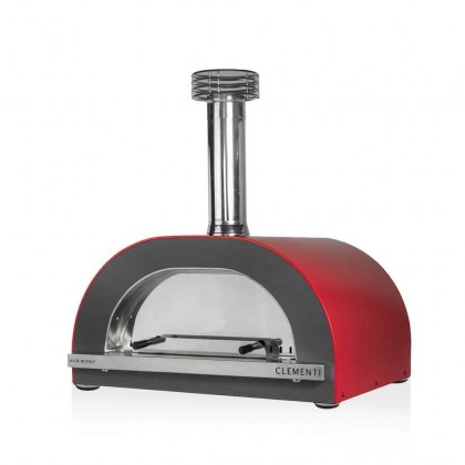 80x60-Clementi-Gold-wood-fired-pizza-oven-in-red